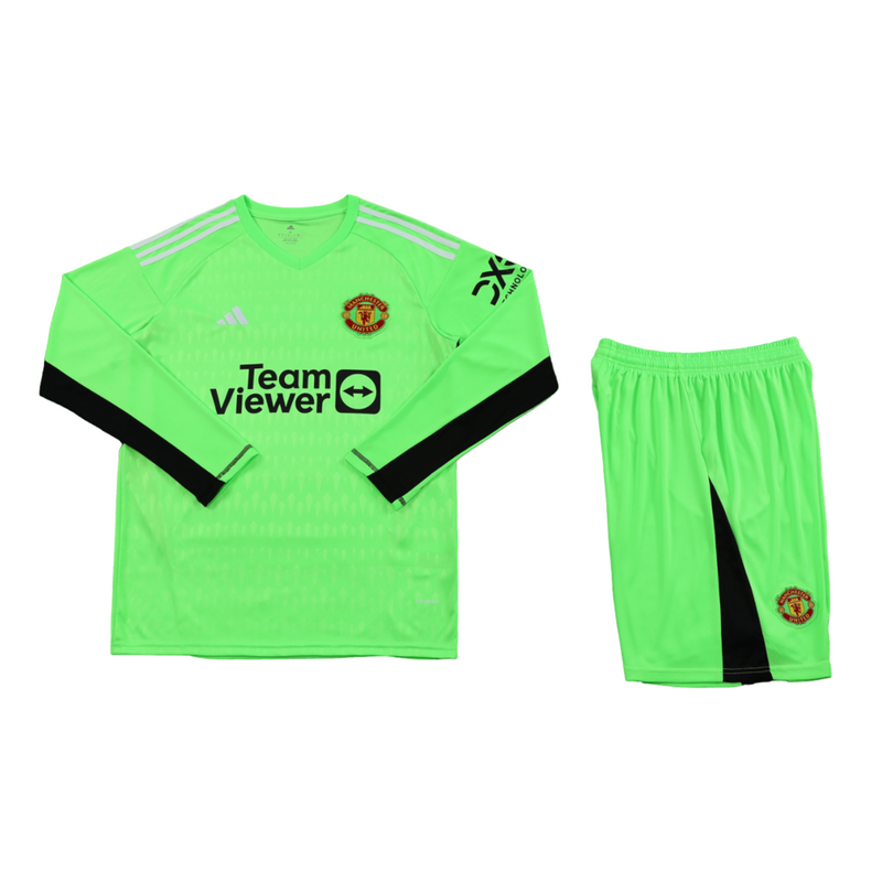 Conjunto de portero de manga larga para hombre del Manchester United 23/24 - Verde