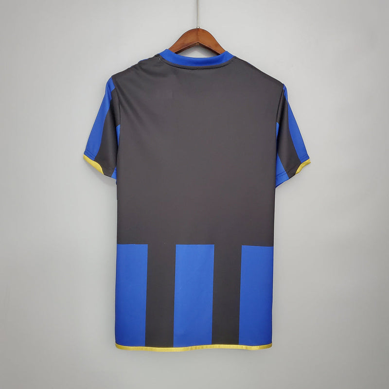 Camiseta retro de local del Inter de Milán 08/09 para hombre - Negra y azul