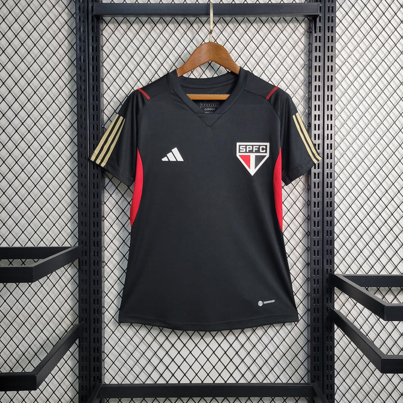 Camiseta de entrenamiento para mujer Adidas Sao Paulo 23/24 - Negra