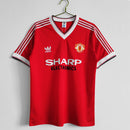 Camiseta retro de local Adidas de 1983 del Manchester United para hombre - Roja