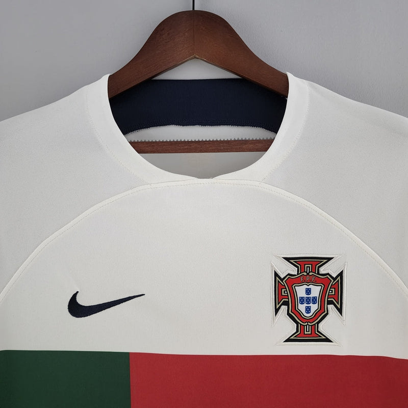 Camiseta Nike de visitante de la selección nacional de Portugal 22/23 para hombre - Blanco roto
