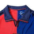Camiseta retro de manga larga para aficionado del Barcelona Home 1999 para hombre - Azul y granate