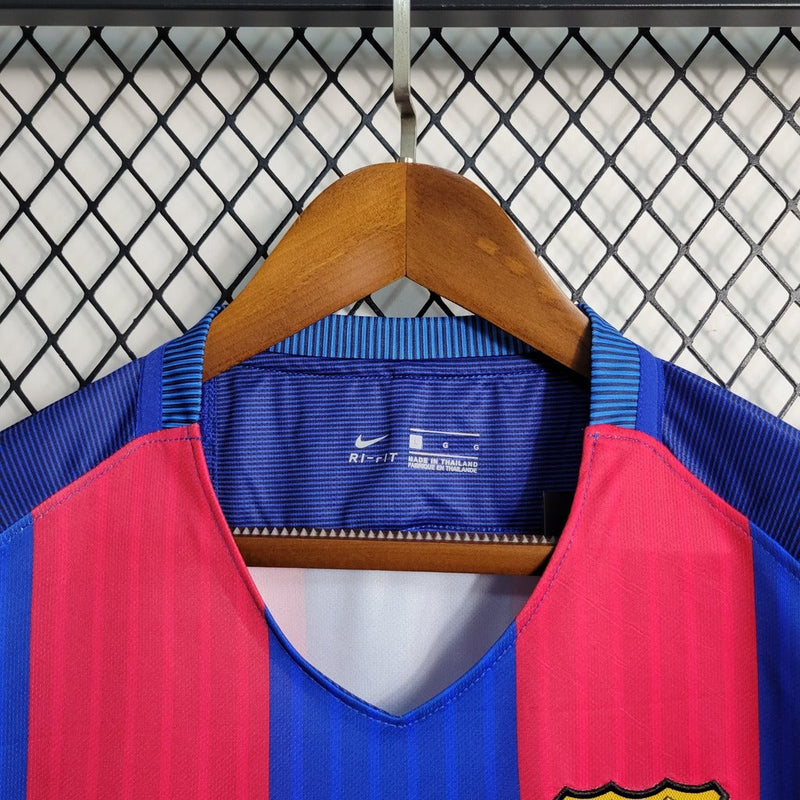 Camiseta retro de aficionado del Barcelona 16/17 para hombre - Nike - Azul rey y rojo