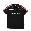 Camiseta retro de aficionado del Manchester United Away II 1998 para hombre - Negra