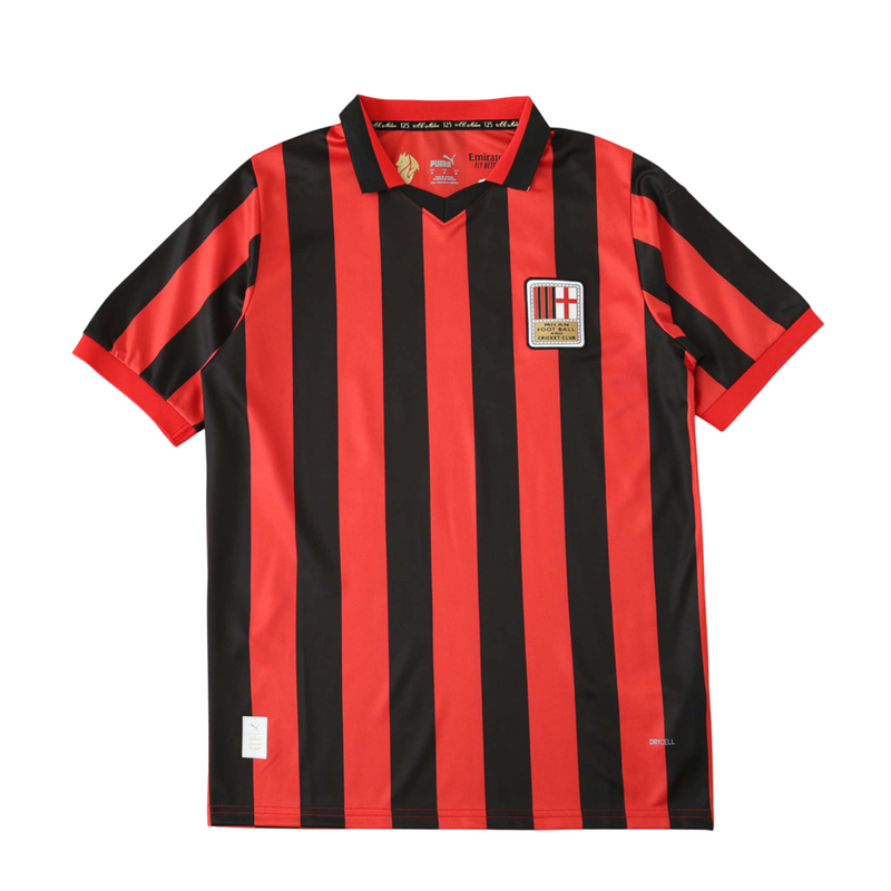 Camiseta de aficionado del Milan 125 años 24/25 - Roja y negra