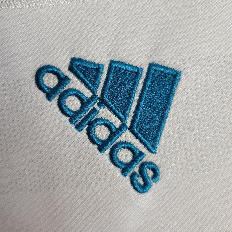Camiseta retro de aficionado Adidas del Real Madrid I 17/18 para hombre - Blanca