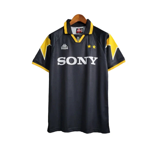 Camiseta retro de aficionado Kappa para hombre de la Juventus 95/97 (tercera equipación) - Negra