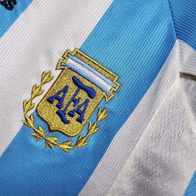 Camiseta Adidas retro de la selección argentina 1998 para hombre - Azul y blanco