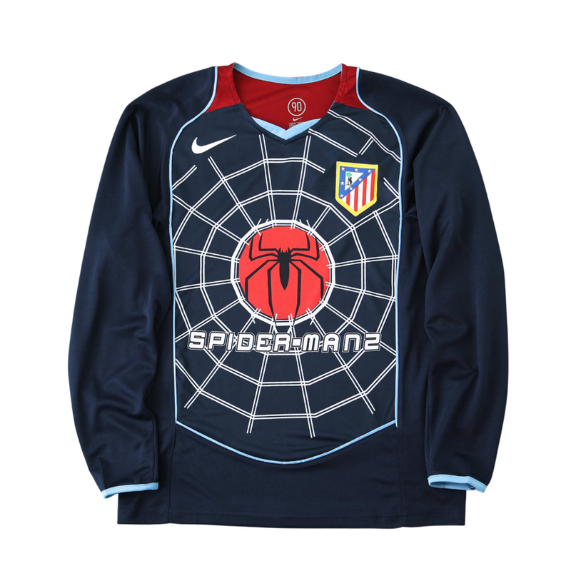 Camiseta retro de manga larga del Atlético de Madrid Visitante II 04/05 para hombre - Spider-Man