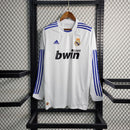 Camiseta retro de manga larga para aficionado Adidas del Real Madrid I 10/11 para hombre - Blanca
