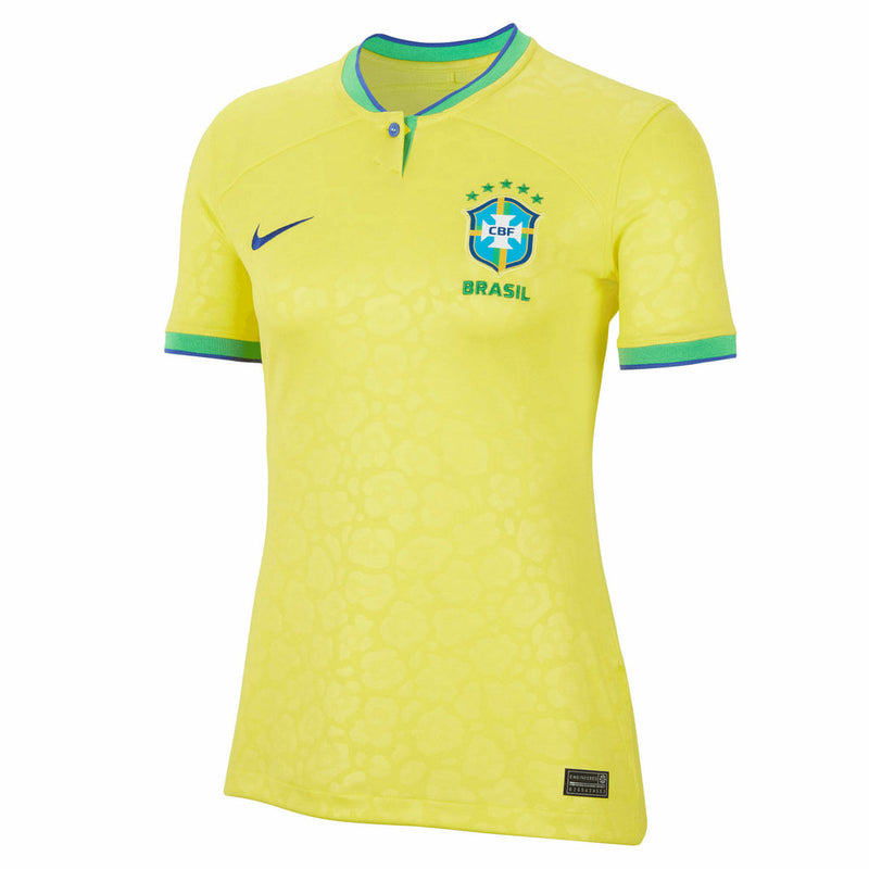 Camiseta Nike de local de la selección nacional de Brasil 2022 para mujer - Amarilla