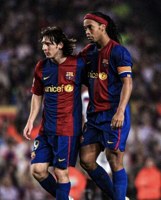 Camiseta retro del Barcelona I 06/07 Nike Fan para hombre - Azul rey y rojo