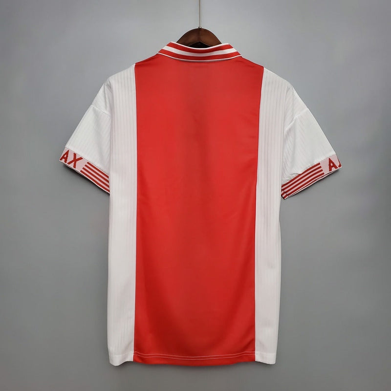 Camiseta retro de aficionado del Ajax 97/98 para hombre - Blanca y roja