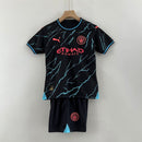 Camiseta y pantalón corto Manchester City 23/24 para niños - Azul
