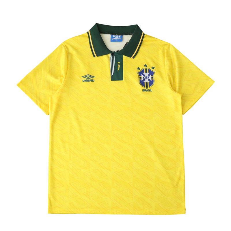 Camiseta retro de la selección brasileña 91/93 I para hombre - Amarilla