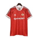 Camiseta retro de local Adidas del Manchester United 90/92 para hombre - Roja