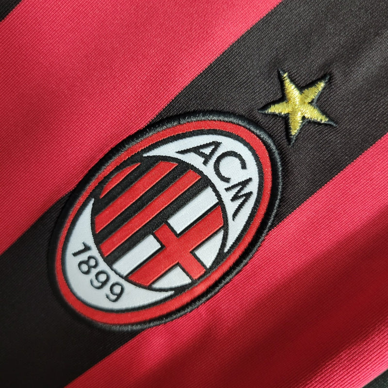 Camiseta retro de manga larga Adidas Fan Milan I 09/10 para hombre - Blanco y negro