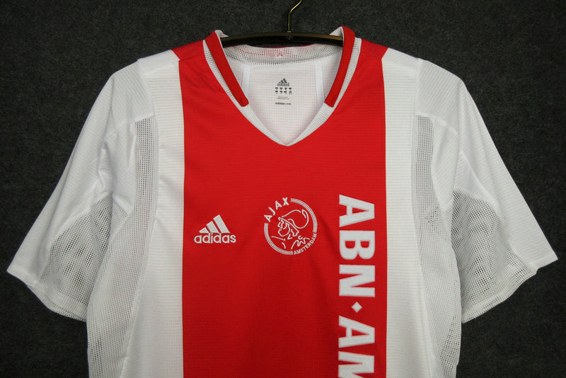 Camiseta retro de local del Ajax 04/05 para hombre - Blanca y roja