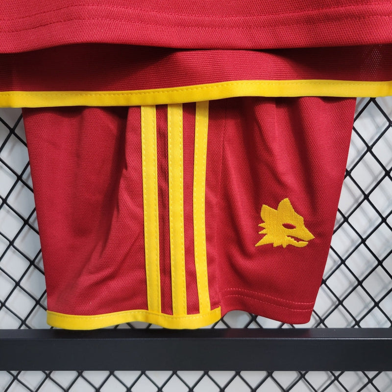 Camiseta y pantalón corto infantil Roma I 23/24 - Rojo