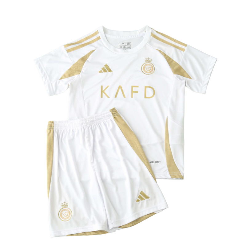 Camiseta y pantalón corto All-Nassr Third Third III 24/25 para niños - Blanco