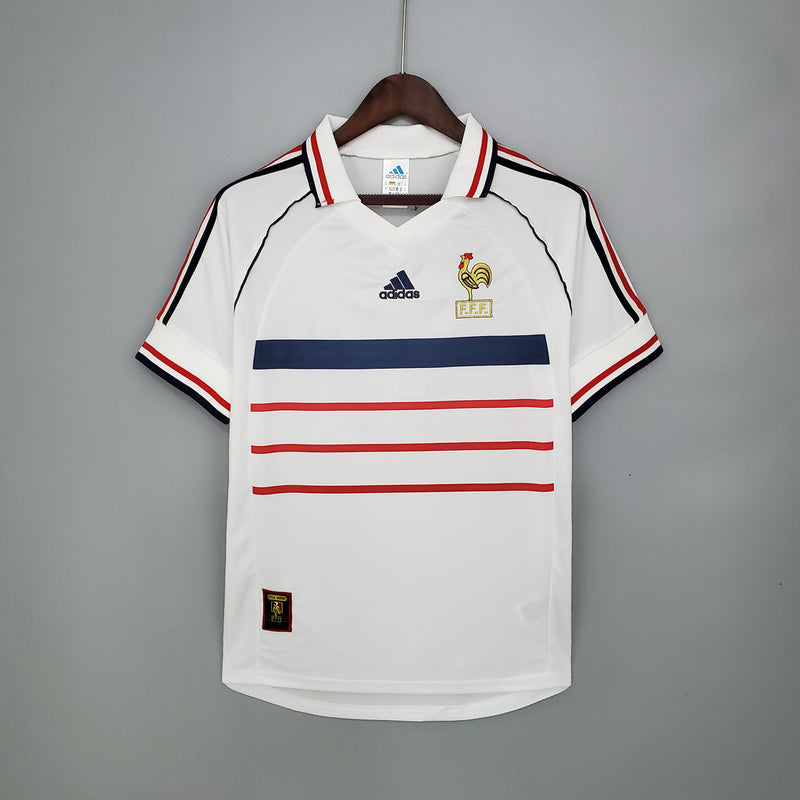 Camiseta Adidas de visitante de Francia Retro II 1998 para hombre - Blanca
