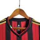 Camiseta retro de manga larga para aficionado de Adidas del Milan I 14/15 para hombre - Negra y roja