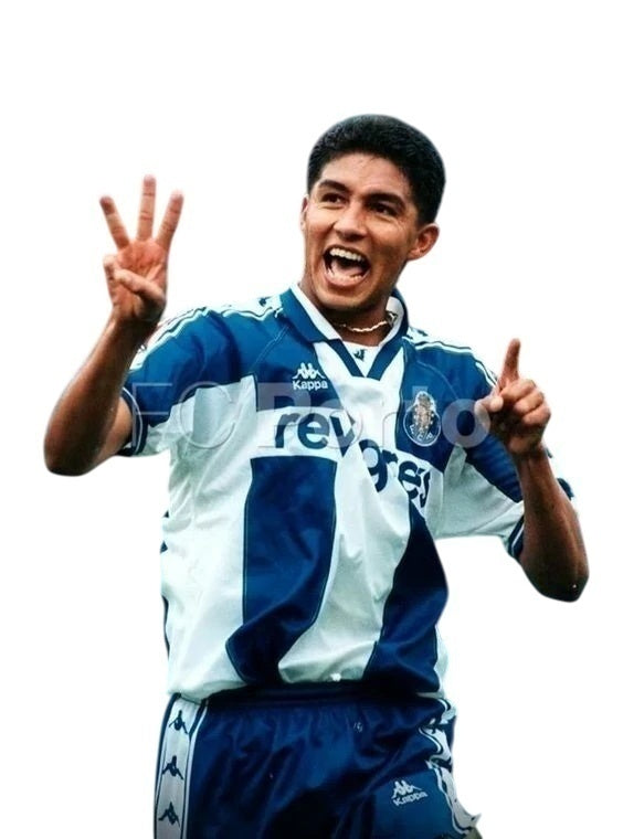 Camiseta retro de local del Porto Hone I 97/98 para hombre - Azul y blanco