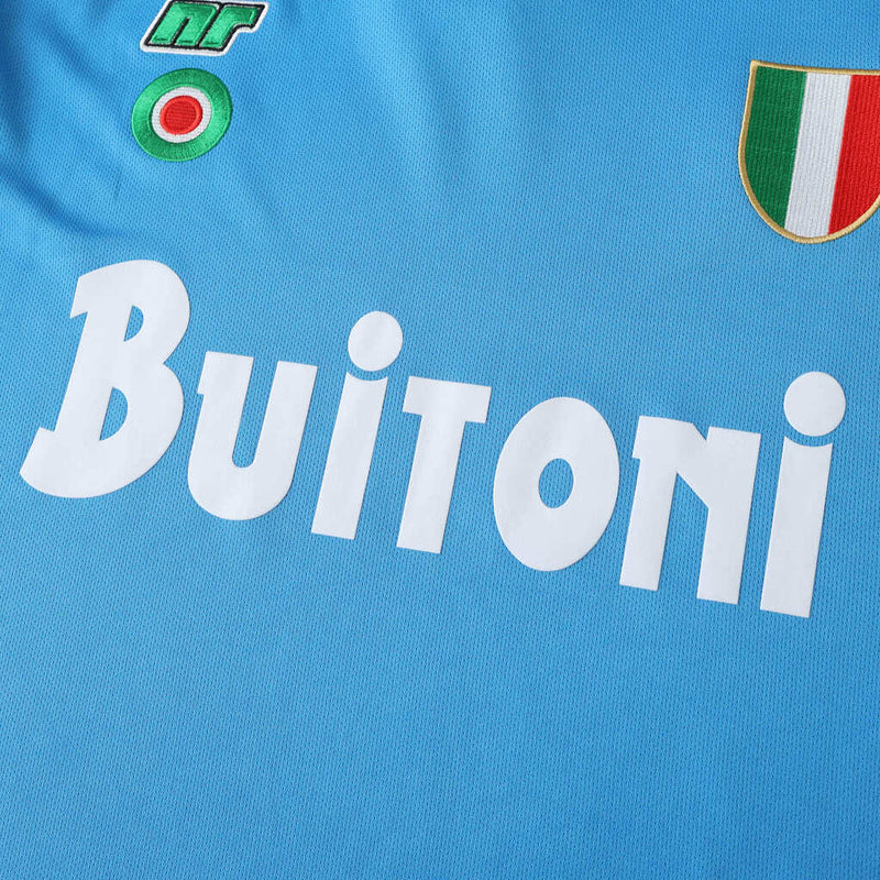 Camiseta retro de aficionado del Napoli 1987/8 para hombre - Azul
