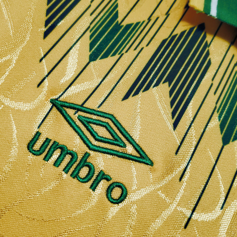 Camiseta retro de visitante del Celtic II 91/92 para hombre - Amarilla