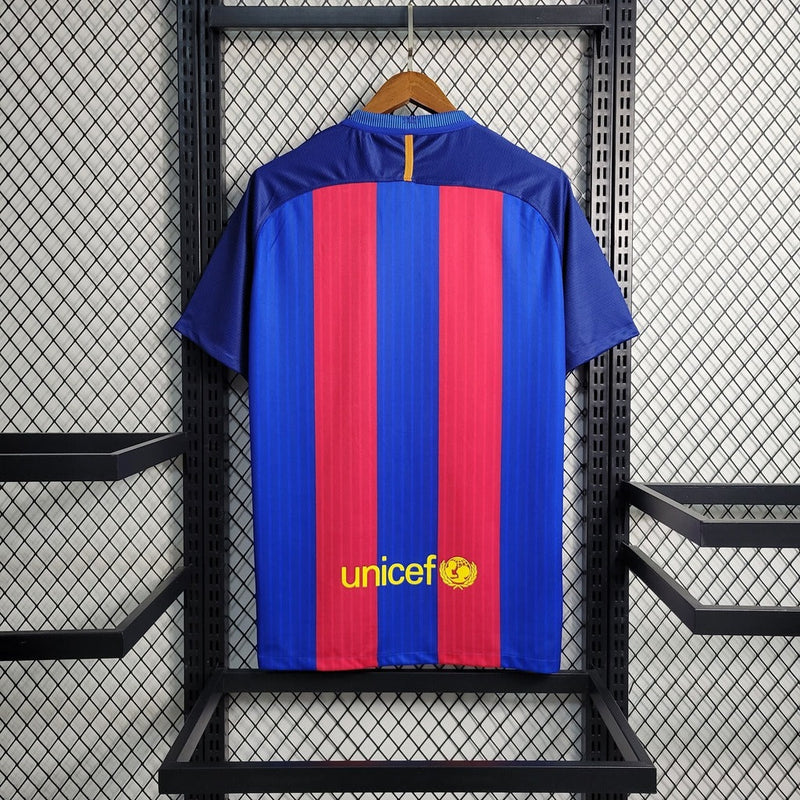 Camiseta retro de aficionado del Barcelona 16/17 para hombre - Nike - Azul rey y rojo
