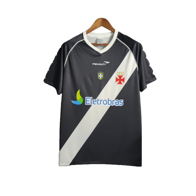 Camiseta retro de local del Vasco da Gama 2011 para hombre (blanco y negro)