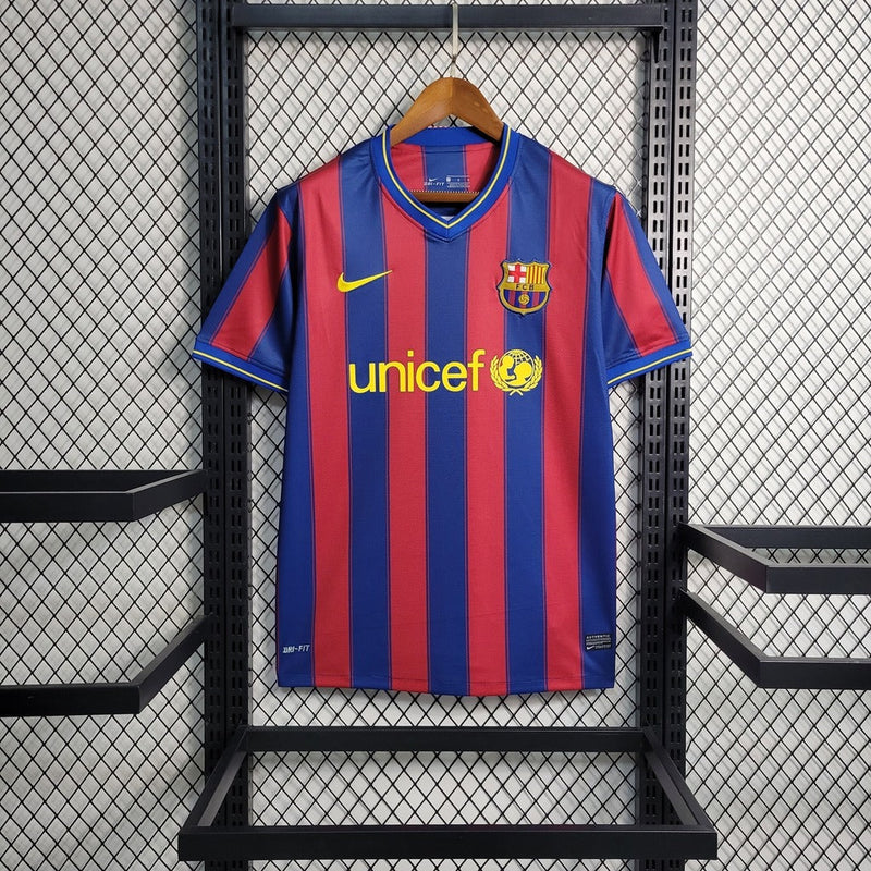 Camiseta retro del Barcelona I 09/10 Nike Fan para hombre - Azul rey y rojo