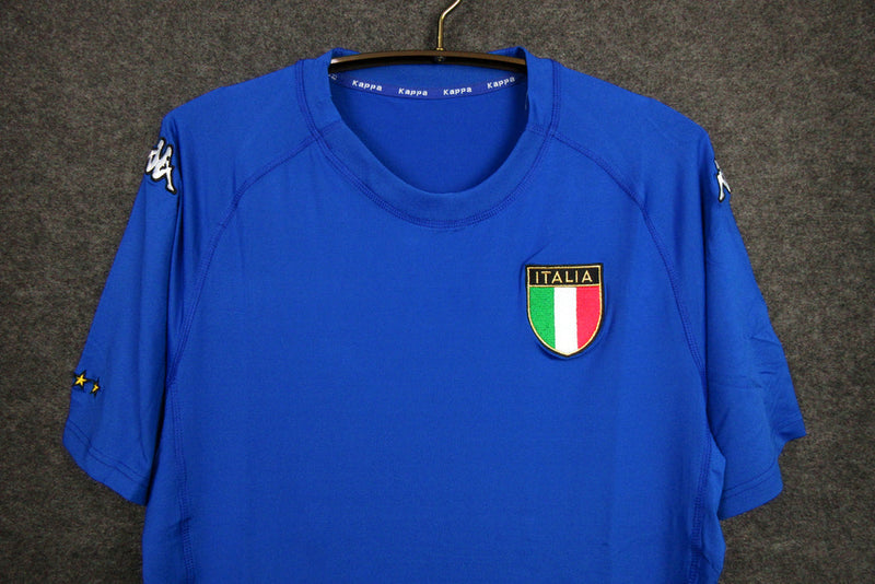 Camiseta retro de local de la selección nacional de Italia I 00/02 para hombre - Azul