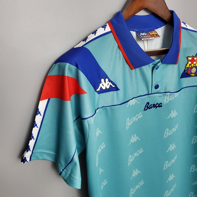 Camiseta retro de visitante del Barcelona 92/95 de Kappa para hombre - Azul