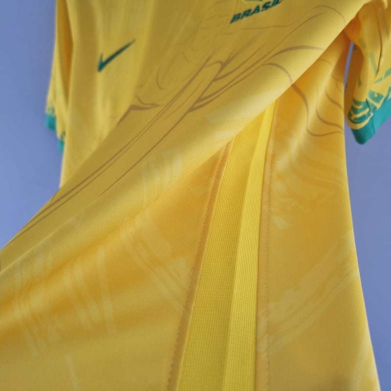 Camiseta Nike para hombre, edición especial de la selección brasileña, Cristo Redentor, color amarillo