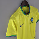 Camiseta Nike de local de la selección nacional de Brasil 2022 para mujer - Amarilla