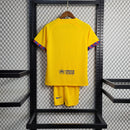 Camiseta y pantalón corto infantil del Barcelona 23/24 IIII - Amarillo