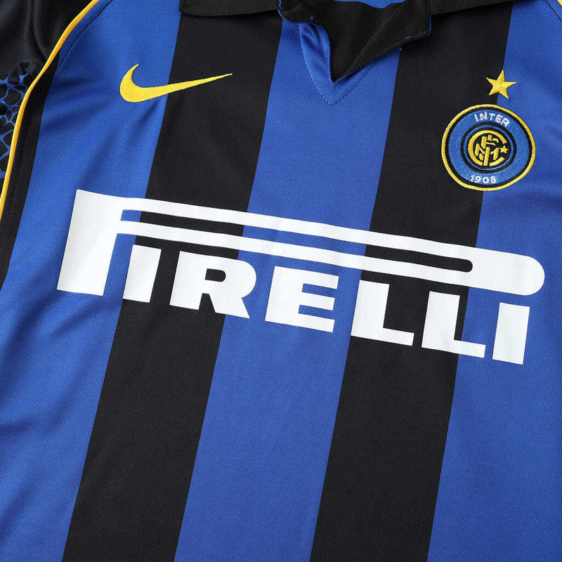 Camiseta retro de local del Inter de Milán 01/02 para hombre - Negra y azul