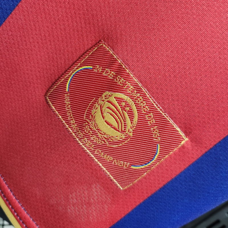 Camiseta retro del Barcelona I 07/08 Nike Fan para hombre - Azul rey y rojo