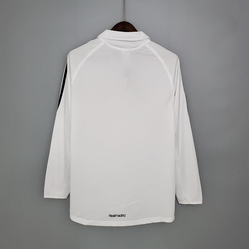 Camiseta retro de manga larga Adidas Real Madrid I 05/06 para hombre - Blanco