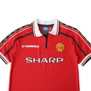 Camiseta retro de aficionado del Manchester United 98/99 para hombre - Roja