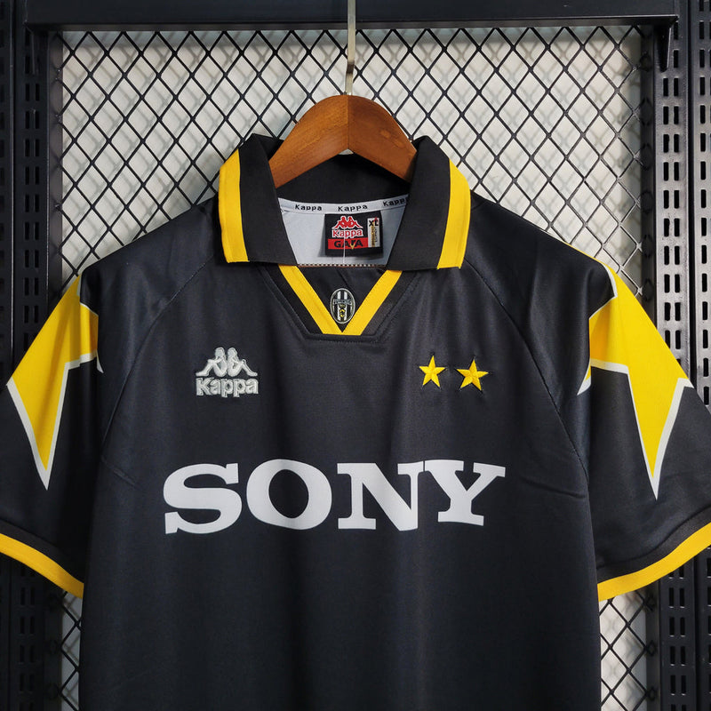 Camiseta retro de aficionado Kappa para hombre de la Juventus 95/97 (tercera equipación) - Negra