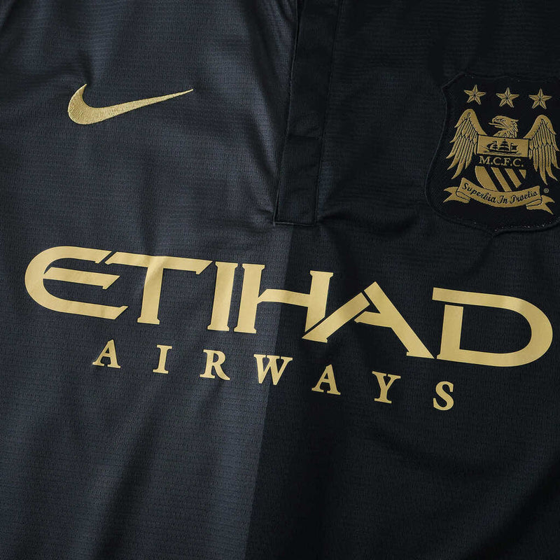 Camiseta retro de visitante II del Manchester City 13/14 para hombre - Negra