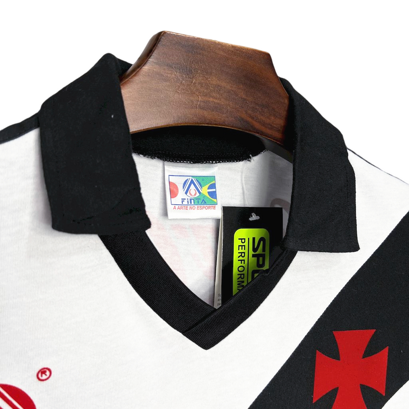 Camiseta retro de aficionado del Vasco da Gama de 1988 para hombre - Blanca