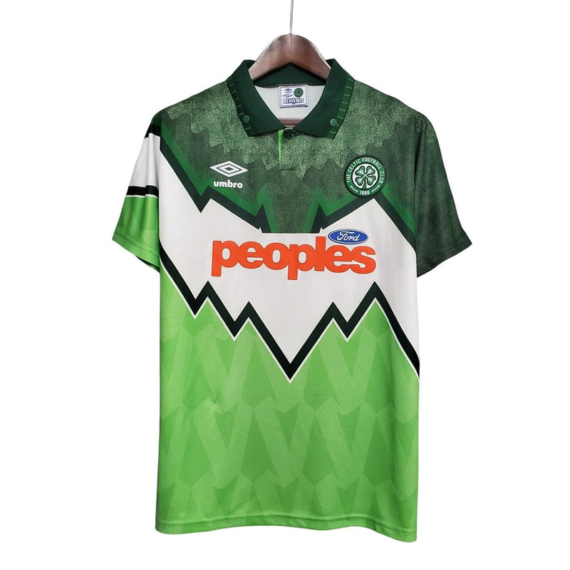 Camiseta retro de aficionado del Celtic 91/92 para hombre - Verde y blanco