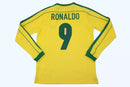 ENTREGA INMEDIATA Brasil retro 1998 Manga Larga Ronaldo 9