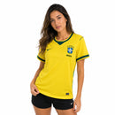 Camiseta Selección Brasileña Local Mujer Copa del Mundo 2026 Versión Aficionado - Amarillo - Brasil