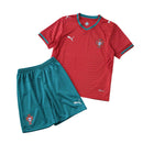 Conjunto de camiseta y pantalón corto de la selección infantil de Portugal 2026 - Rojo