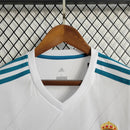 Camiseta retro de manga larga para aficionado del Real Madrid 17/18 de Adidas para hombre - Blanca