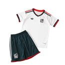 Camiseta y pantalón corto de visitante de la selección mexicana para niños 2026 - Blanco/Azul